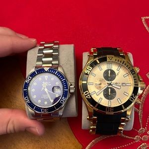 Two invicta watches, lightly used, NOT SOLD WITH BATTERY